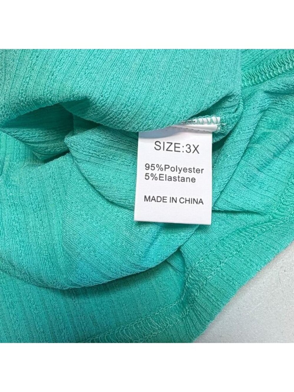 3/$20 Ruched Teal Short Sleeve Blouse Top Women’s 3X Summer Flattering Ribbed - Picture 2 of 6